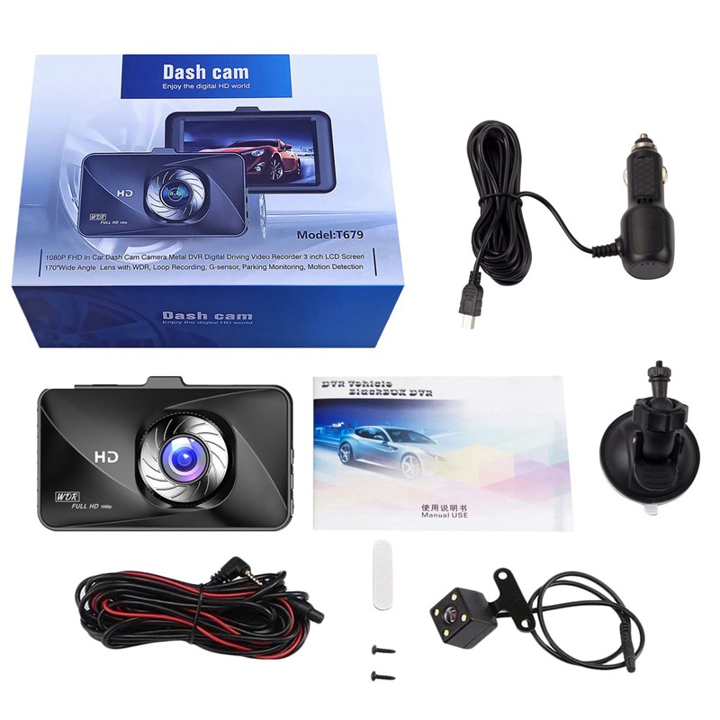 Máy quay hành trình 3 Inch góc 170 có camera hậu | BigBuy360 - bigbuy360.vn