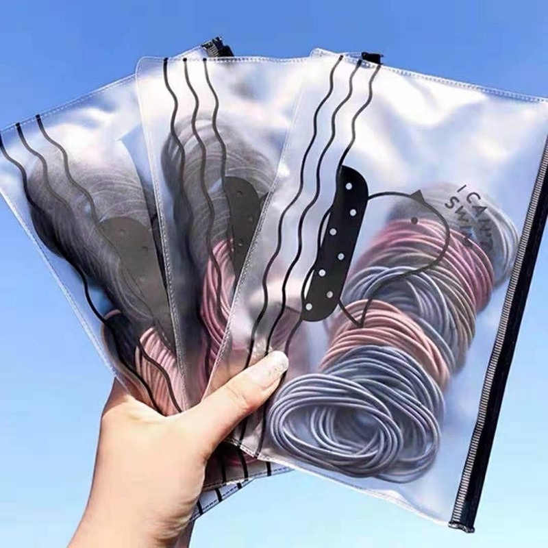 Set 100 Dây Buộc Tóc Co Giãn Nhiều Màu Sắc Phong Cách Hàn Quốc Cho Nữ