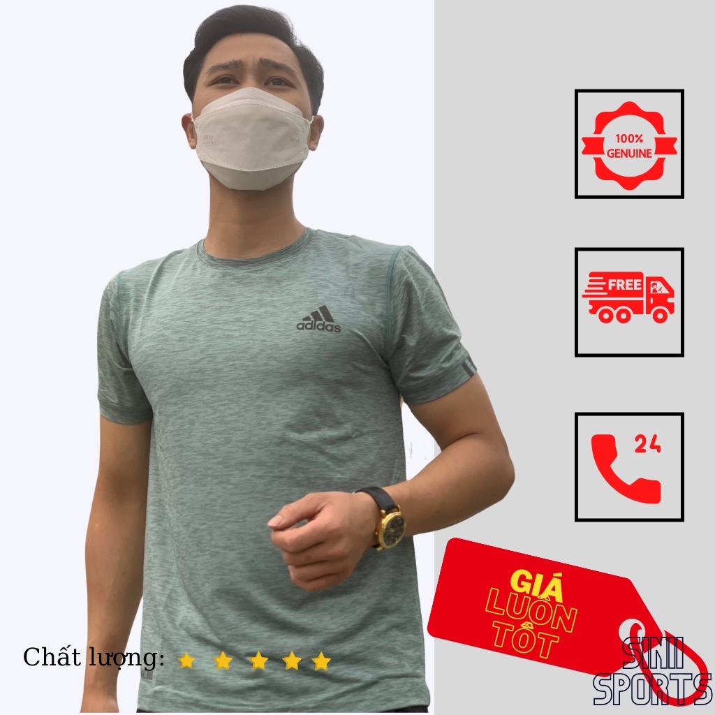 Áo thể thao cổ tròn cộc tay thun lạnh co dãn bốn chiều chạy bộ tập gym mẫu hot a0110 SiniiSports