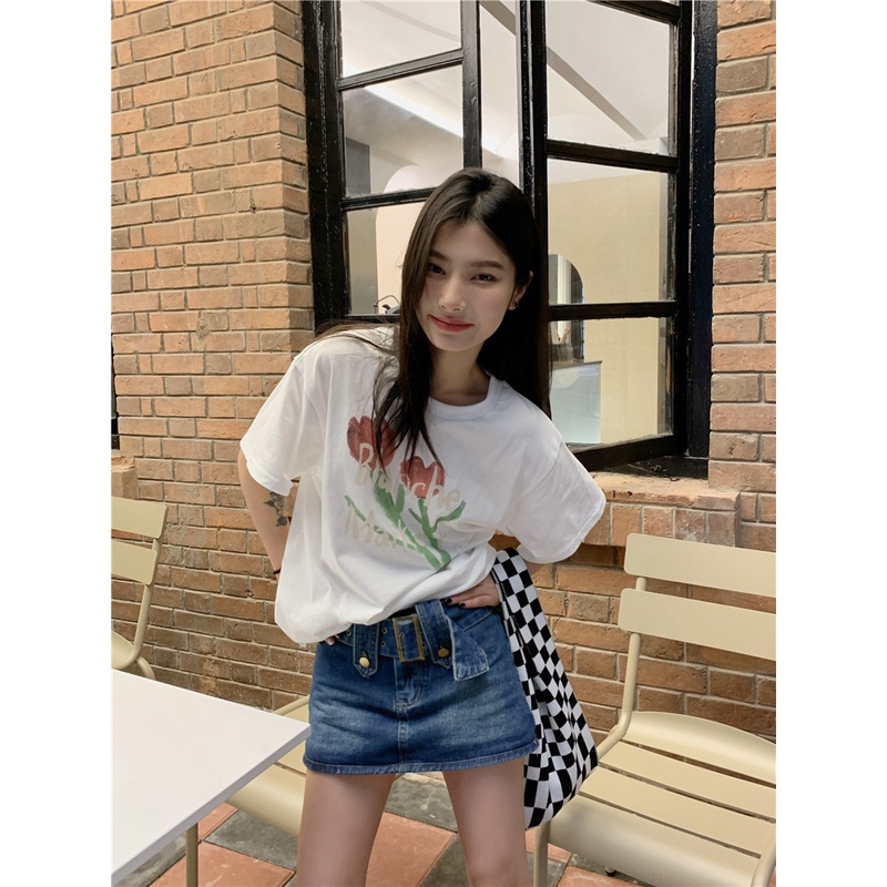 Áo Thun Cotton Trơn Dáng Rộng Thoáng Khí Ngắn Tay Thời Trang 49378