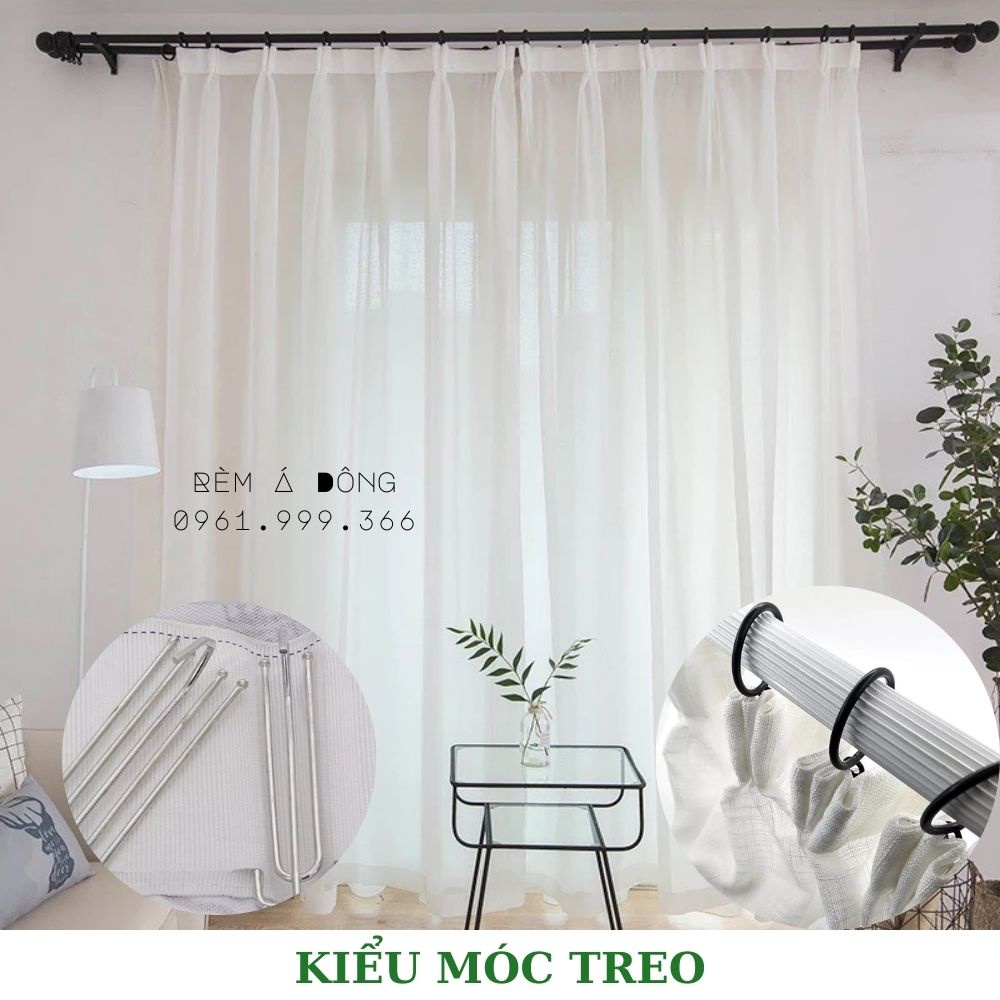 {ADong_SALE} Rèm Voan Trắng Decor cực xinh, rèm voan dán tường tiện lợi trang trí cửa sổ phòng ngủ, phòng khách, spa, ho