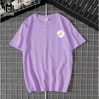FreeShip 50K- Áo Phông FREESIZE Cho Nam Và Nữ Hoa Cúc Tím Siêu Hot- Tặng 1 Gương Mini