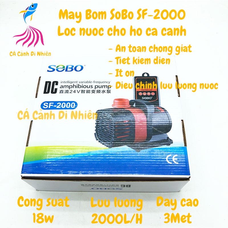 Máy bơm Sobo SF-2000 18W bơm chìm lọc nước cho hồ cá cảnh