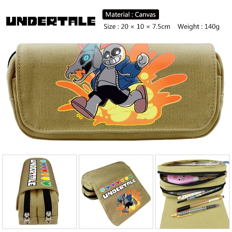 Undertale Sans Game Exquisite Cartoon Canvas Pencil Case Boys and Girls School Supplies Wallet Gifts