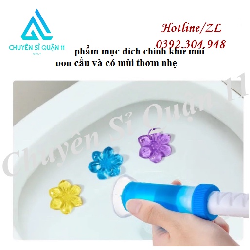 Gel thơm khử mùi diệt khuẩn toilet, Gel dính bồn cầu làm sạch lavabo dạng thạch hình bông hoa