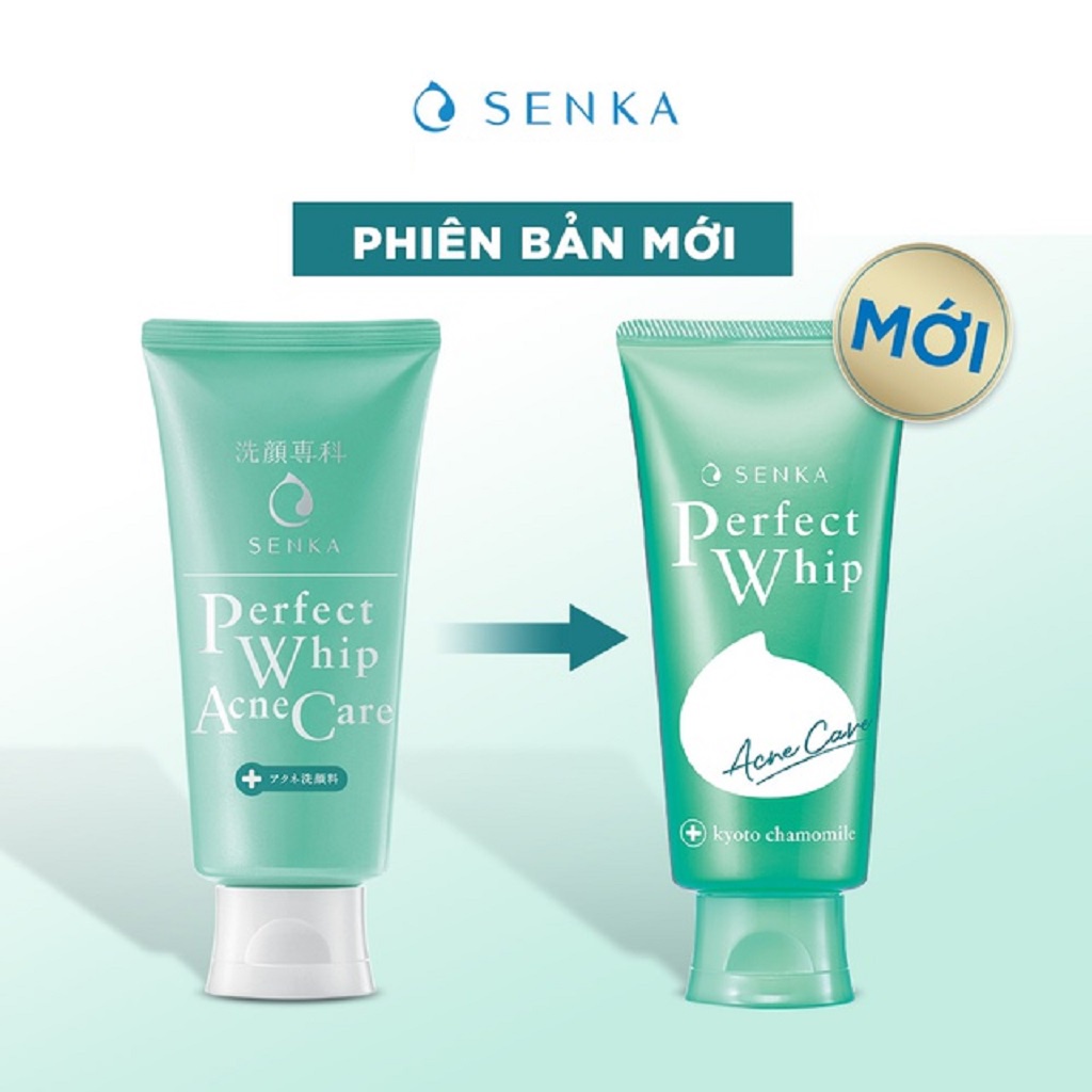 Sữa rửa mặt dành cho da mụn Senka perfect whip acne care 100g
