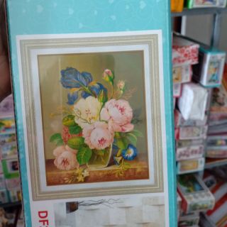 Tranh đính đá bình hoa hồng tuyệt đẹp kt 49*60cm hình thật