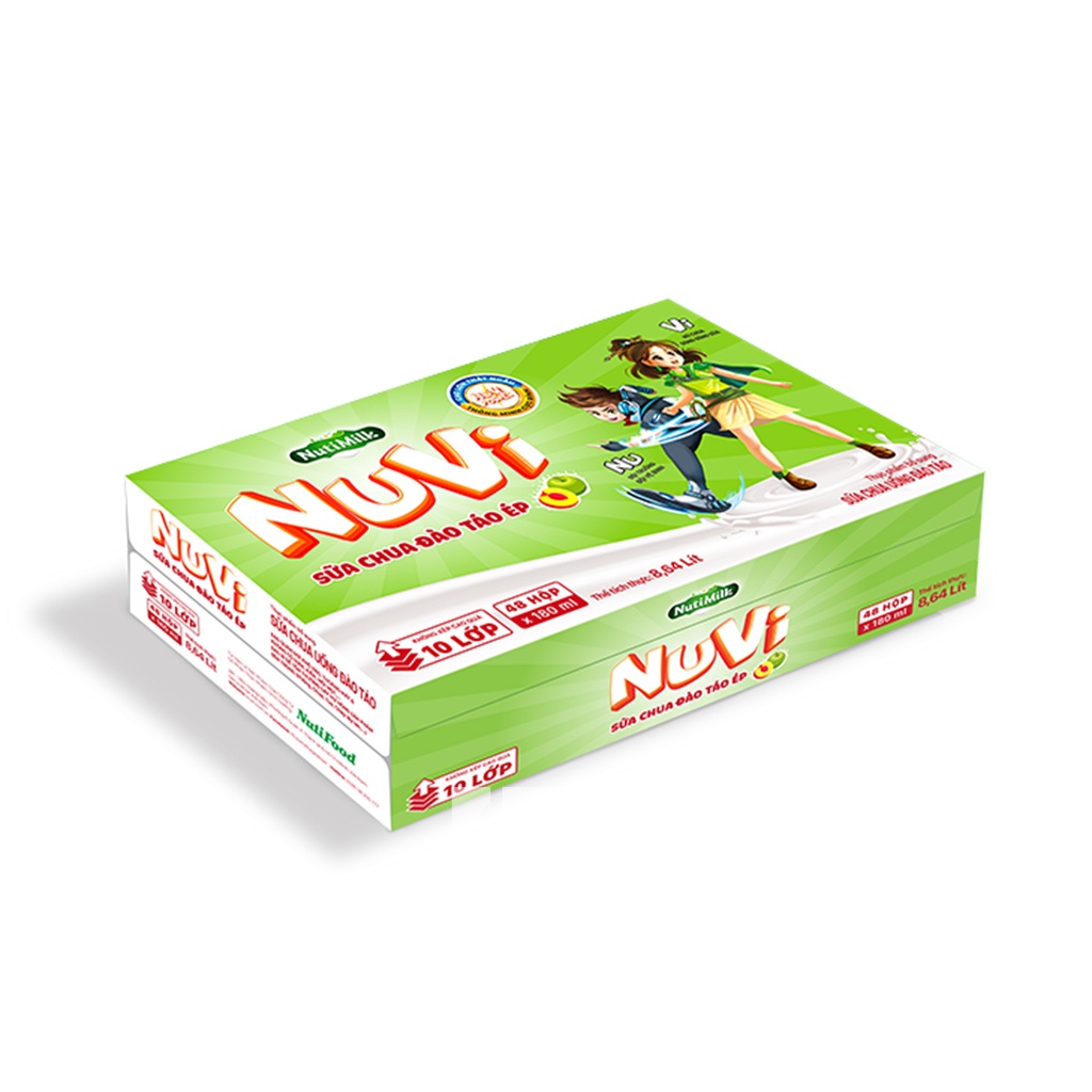 THÙNG 48 HỘP Sữa Nuvi 180ml Thạch Cacao/lắc caocao/đào táo/dâu/cam...-TUH