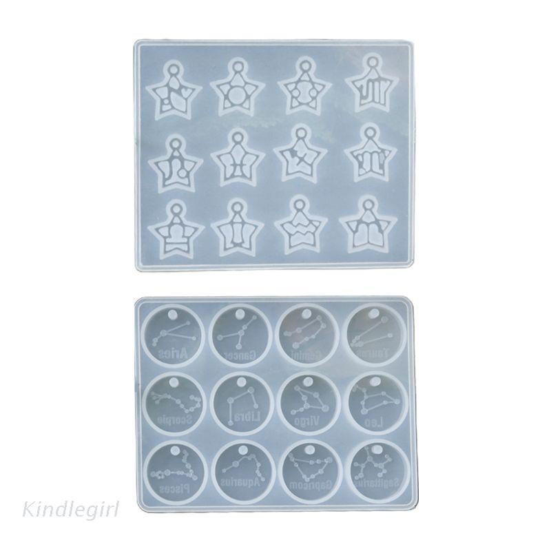 Khuôn Silicone Làm Mặt Dây Chuyền Hình 12 Cung Hoàng Đạo