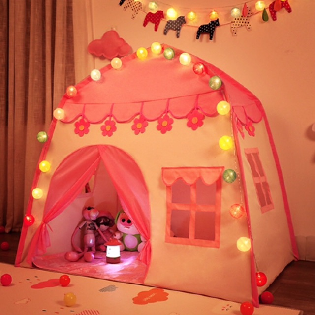 Dây Đèn Bóng Cotton Candy Sắc Màu Trang Trí Lều Chơi Cho Bé