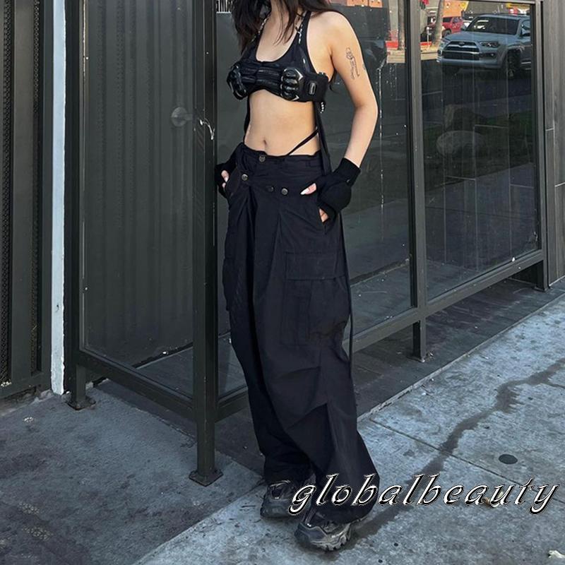 Quần Dài Dáng Rộng Nhiều Túi Màu Sắc Đơn Giản Thanh Lịch Cho Nữ