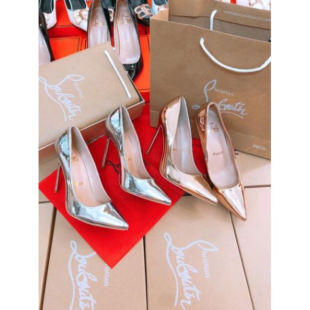 (ẢNH THẬT) Giày Cao Gót 10p Da Bóng Form Êm Chắc Chân Fullbox Bill Túi Cao Cấp