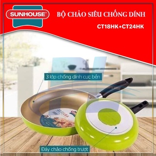 Chảo Cặp Sunhouse Siêu Chống Dính Sunhouse 18cm và 24cm