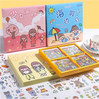 Hộp 100 tấm sticker Full hình cô gái xinh xắn