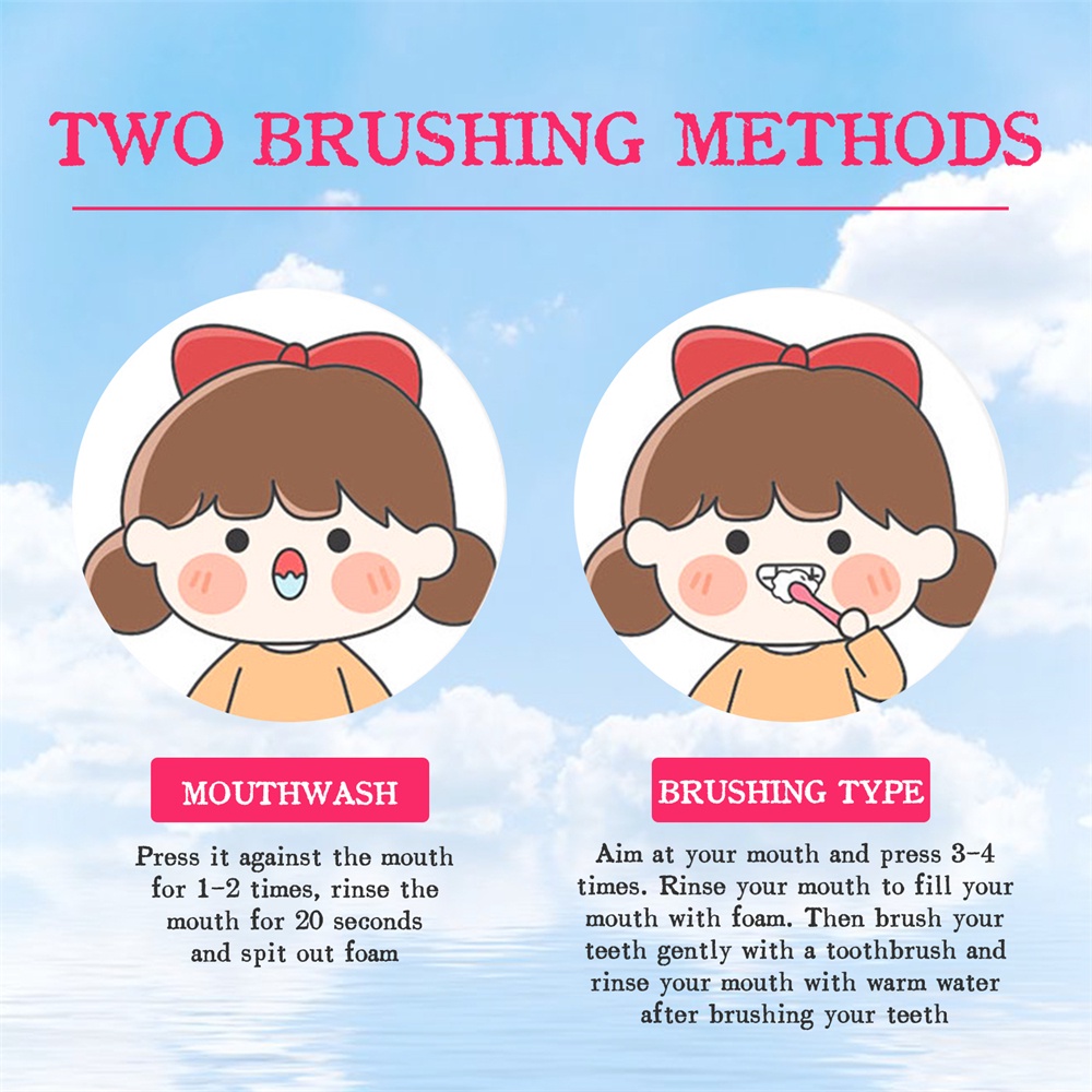 ☺#Beauty/Mã』❤ Kem Đánh Răng Tạo Bọt Hương Dâu/Việt Quất/Cam Dành Cho Trẻ Em