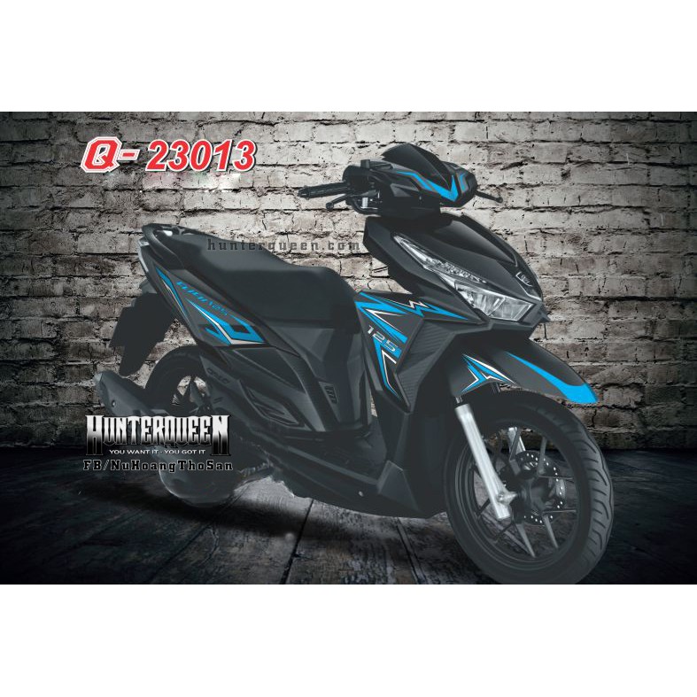 Tem rời Vario 2015. Chỉ xanh trắng, xe đen. Thay đổi màu sắc và chi tiết theo yêu cầu. Sắc nét, bền màu