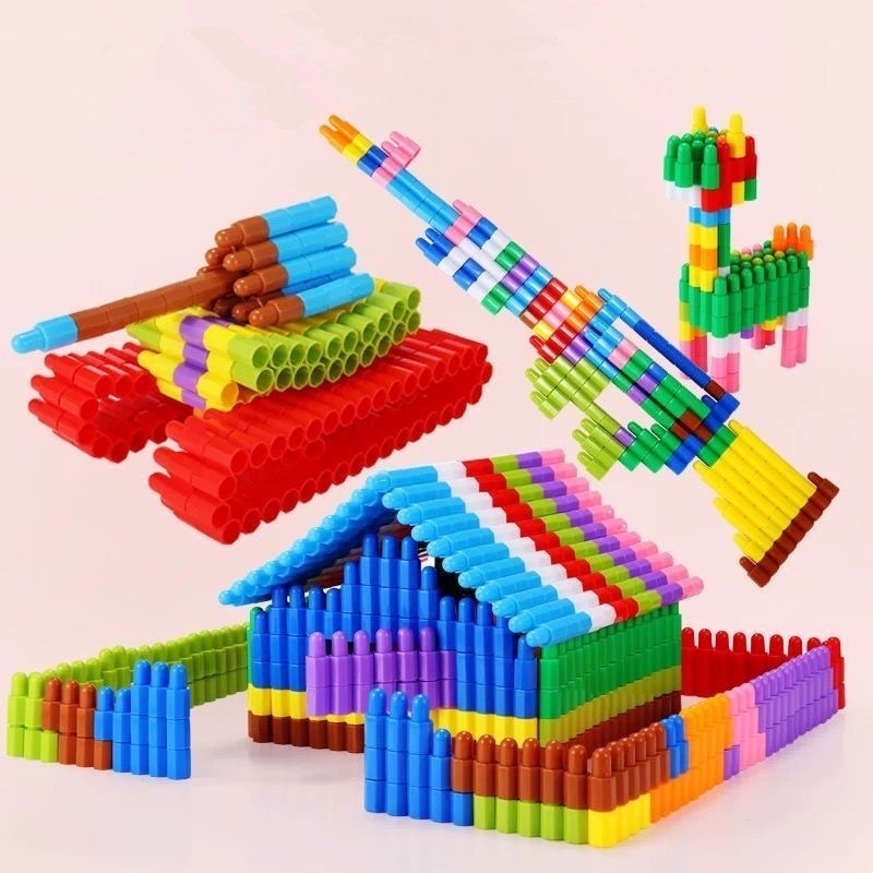 Đồ chơi xếp hình lego lắp ráp hình viên đạn giáo dục sớm cho bé từ 3-9 tuổi