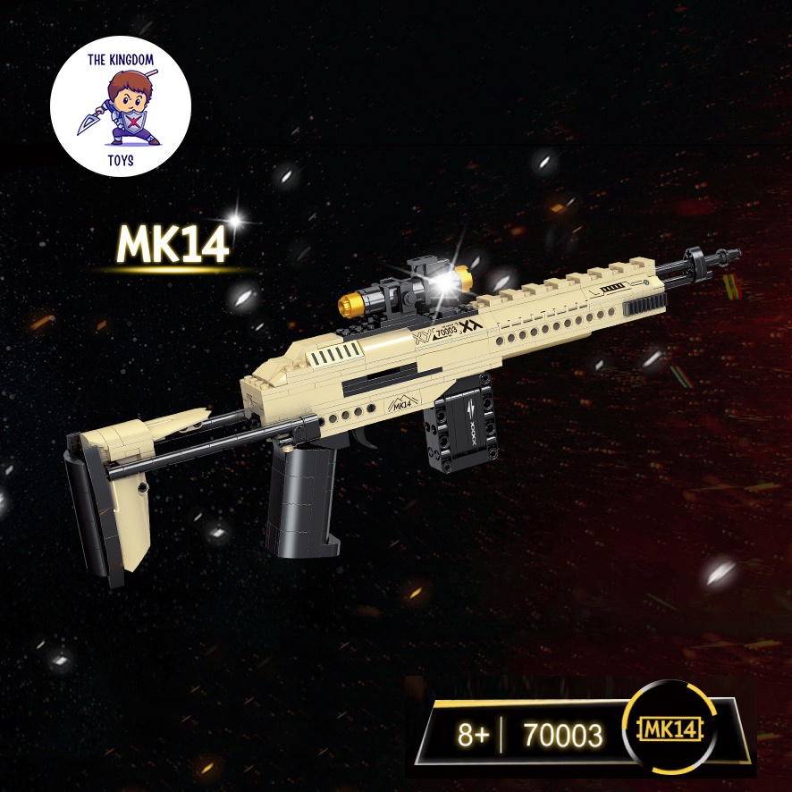Đồ Chơi Lắp Ráp PUBG Mô Hình MK14 / Vector / M416 / Scar RAEL Free Fire CSGO Đồ Chơi Cho Bé 70003