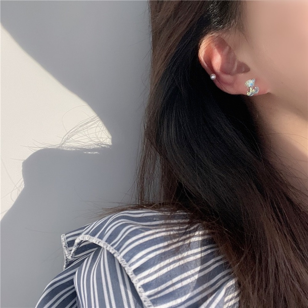 Set 3 Đôi Khuyên Tai Đính Nơ Dễ Thương Phong Cách Retro Hàn Quốc Cho Nữ