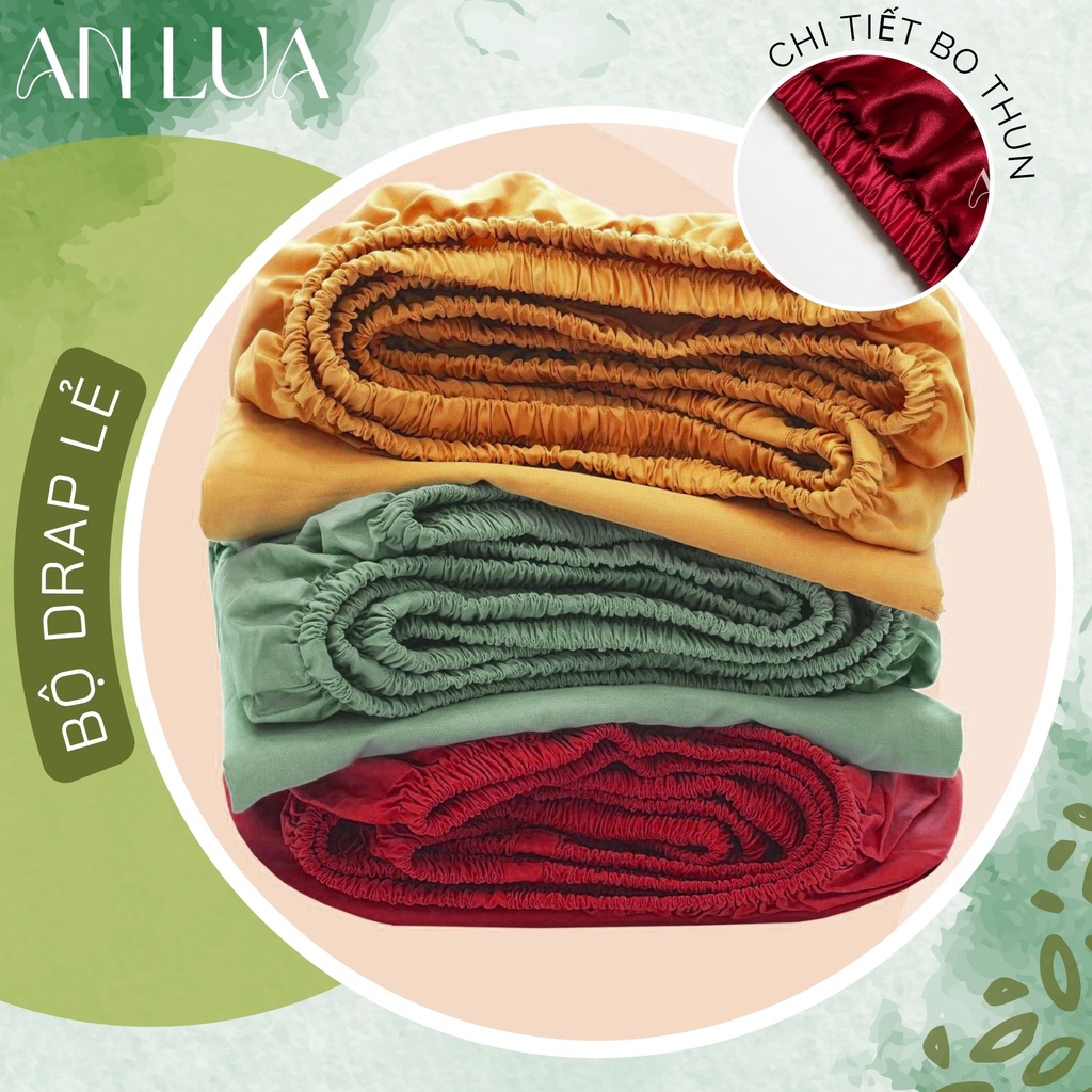 Ga giường vải lụa phi satin trơn màu, drap bo chun bọc đệm mát lạnh