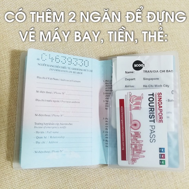 Vỏ Bọc Hộ Chiếu Chống Thấm Tiện Ích