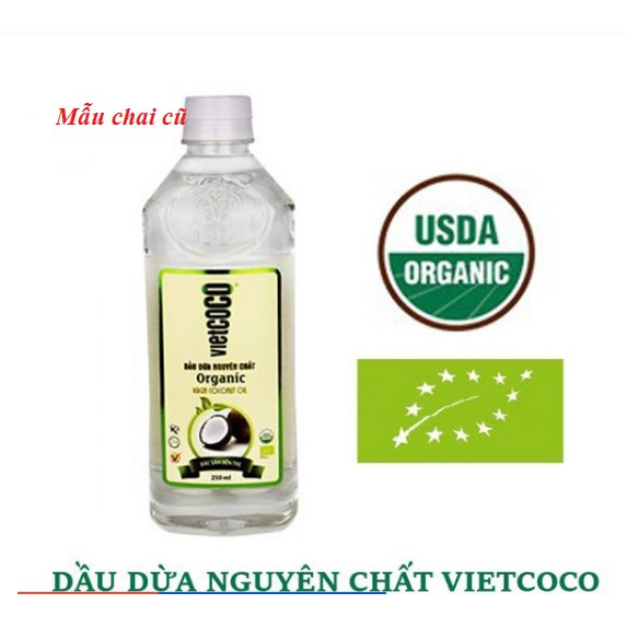 Dầu Dừa Tinh Khiết Organic Vietcoco chai pet 250ML