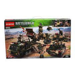 Bộ lắp ráp khu quân sự 27in1 Lele Brother 8563 (853 chi tiết) dày dặn