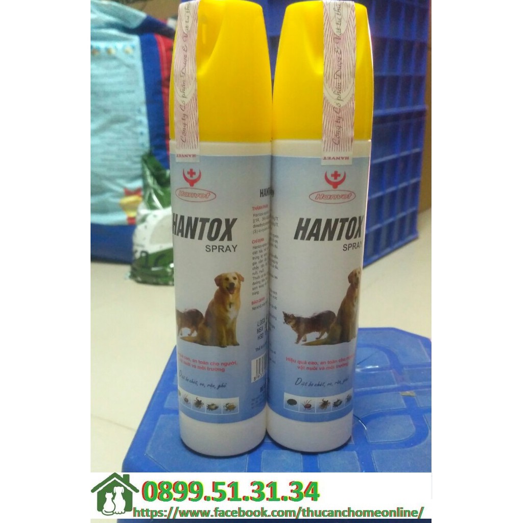 [Mã 159FMCGSALE giảm 8% đơn 500K] HANTOX dạng xịt 300ml - Thuốc trị ve, ghẻ, chấy, rận, bọ chét trên chó mèo