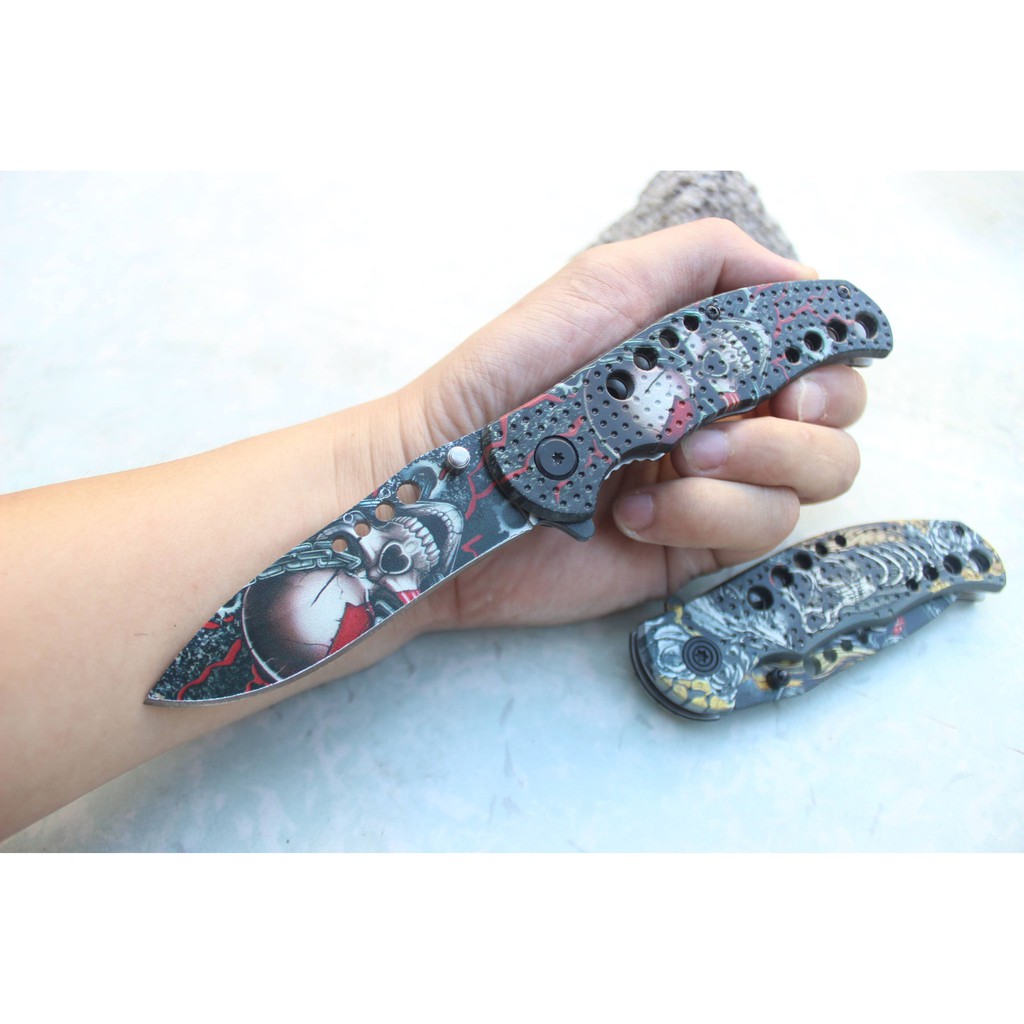Dao phượt Skull 3D cao cấp siếu sắc nét
