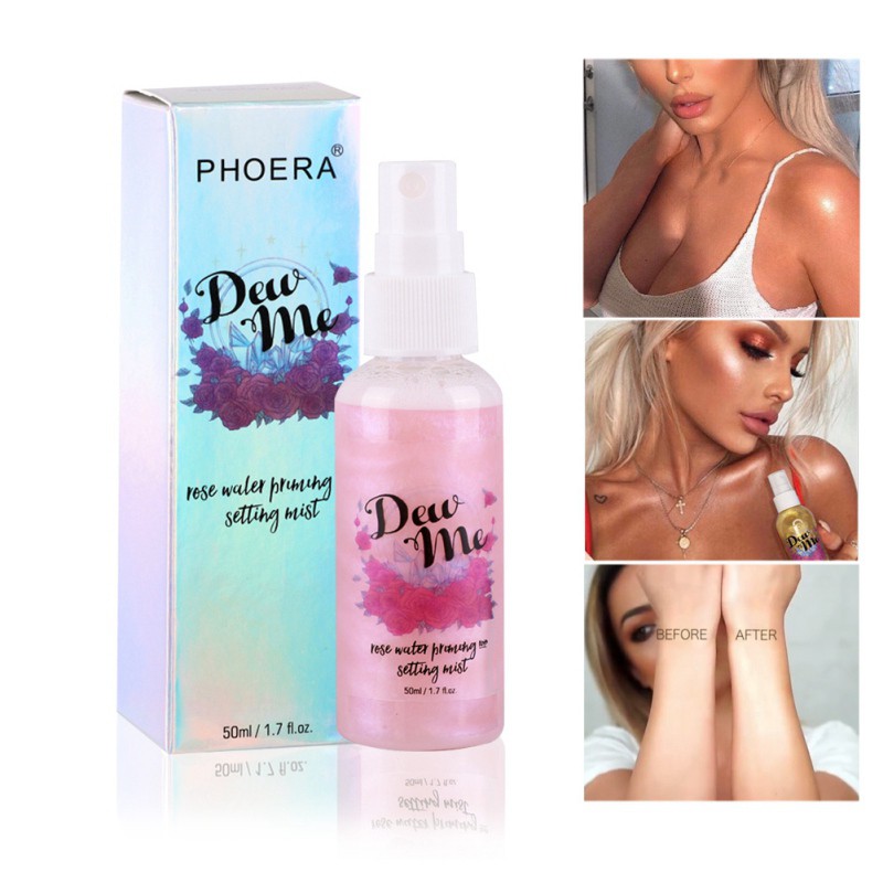 Chai xịt nhũ toàn thân ánh ngọc trai chiết xuất hoa hồng dưỡng ẩm da kháng nước lâu trôi 50ml