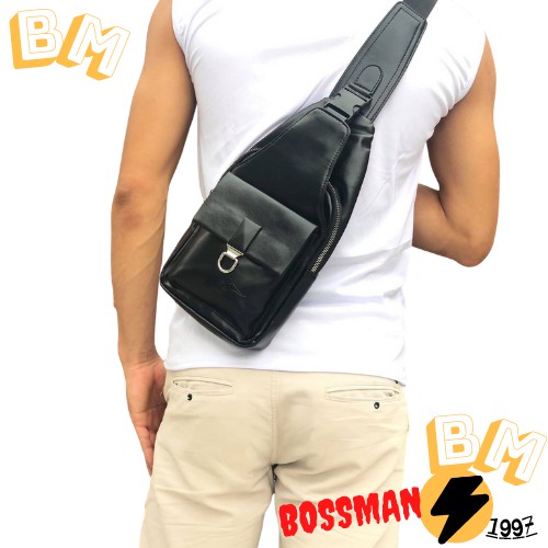 [TD-001] Túi Đeo Chéo Nam Da PU Tích Hợp CỔNG TAI NGHE Phong Cách Trẻ Trung - Năng Động - BosManshop