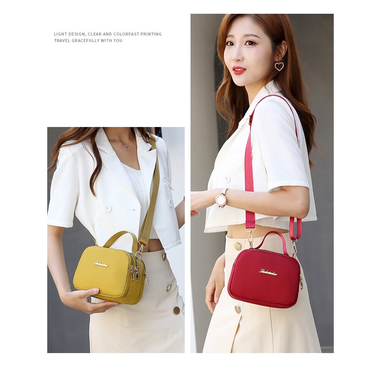 Túi đeo vai YADOU vải canvas hình vuông nhỏ màu trơn đựng điện thoại thời trang cho nữ