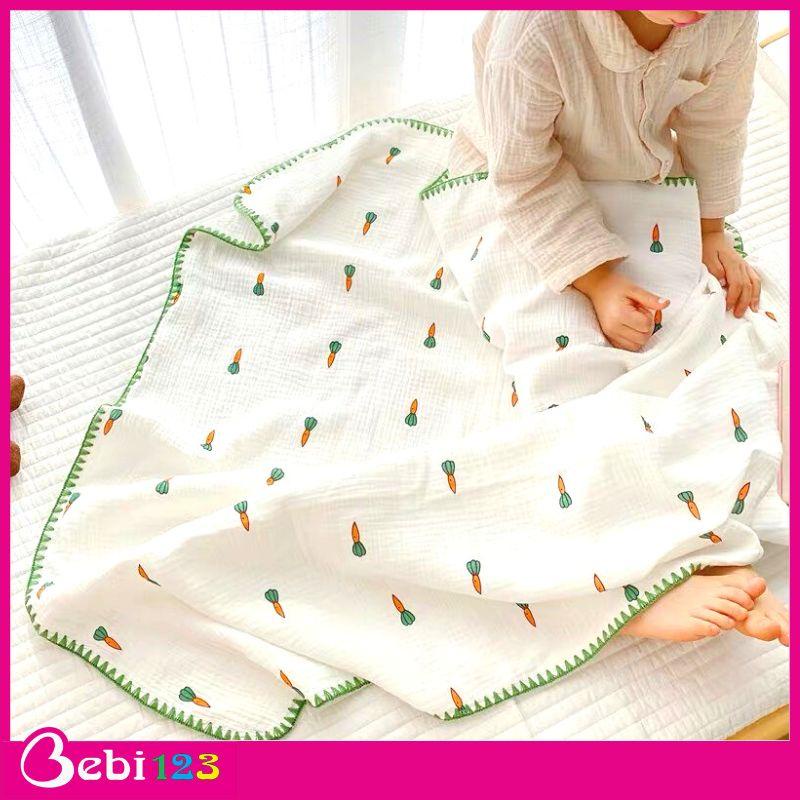 Khăn, Mền xốp sợi tre bo viền Kiluta 4 lớp siêu mềm thấm hút tốt 80x100 cho bé