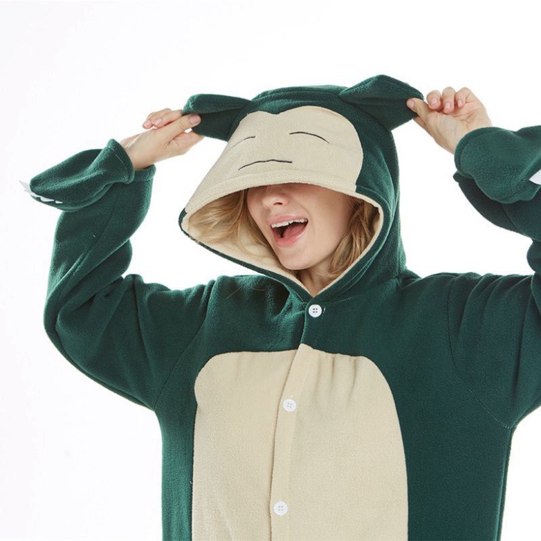 [O] Pokemon Kigurumi Anime Snorlax Cosplay Pajamas Jumpsuit Adult Sleepwear Onesie [Miu Cosplay] | BigBuy360 - bigbuy360.vn