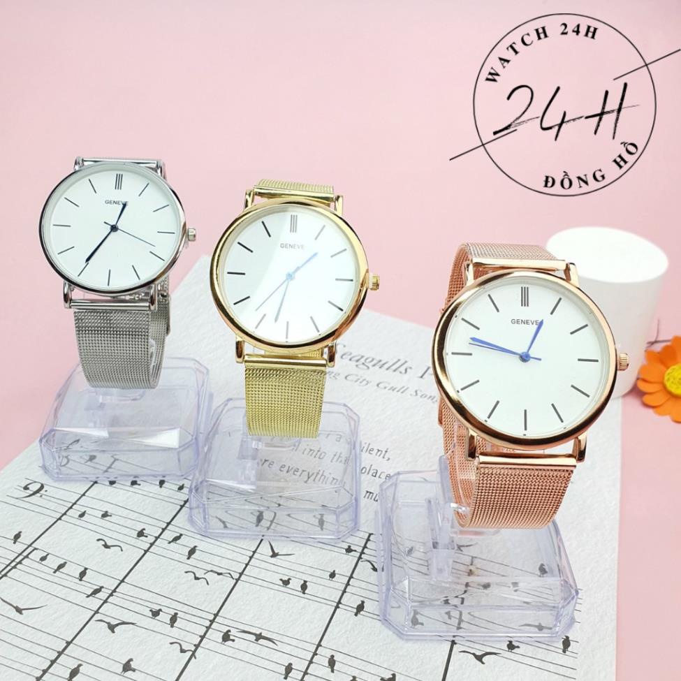 Đồng Hồ nữ dây kim loại GENEVE ; mặt kính chống trầy; dây đeo sang trong cho các nàng