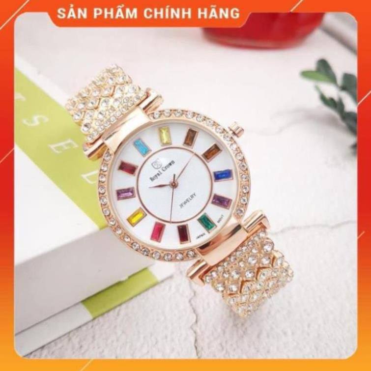 Đồng hồ nữ hot Trend dây kim loại RYO đính đá siêu đẹp