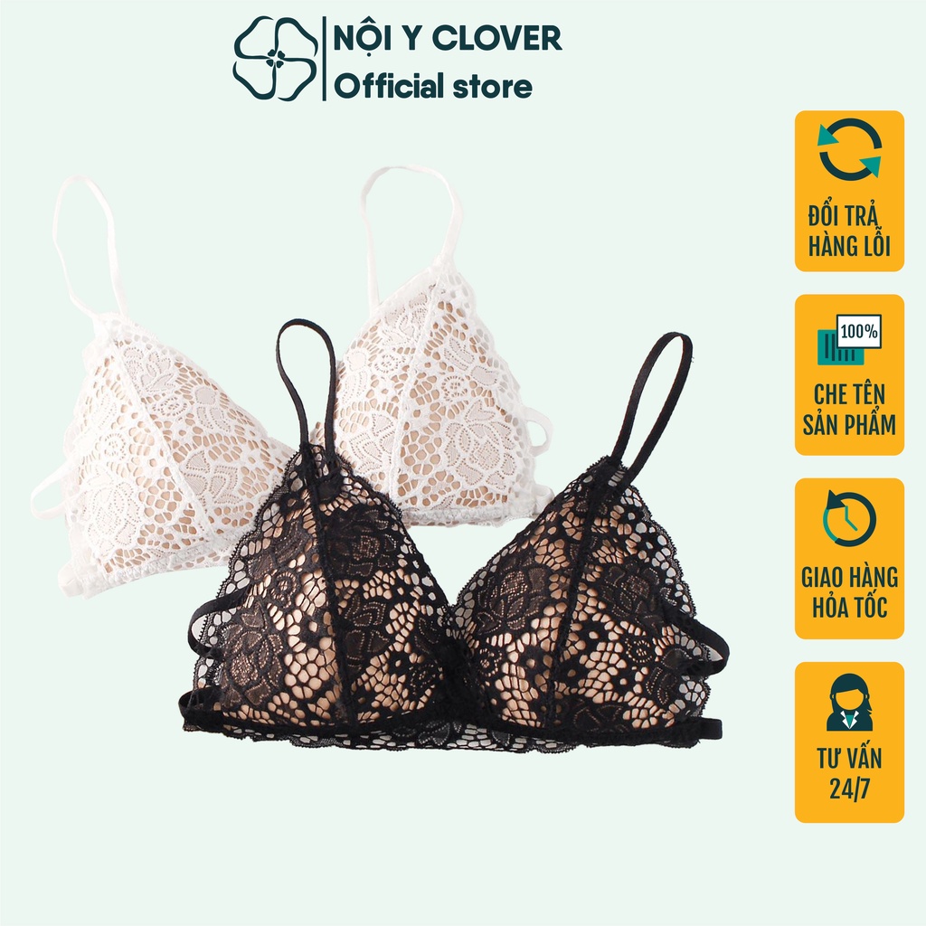 Áo Bra Ren Mút Mỏng Không Gọng Cài Sau Dây Mãnh Hở Lưng Gợi Cảm ELSA BRA - 3008