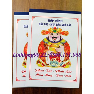 2 quyển hợp đồng đặt cọc mua bán nhà đất - 3 liên