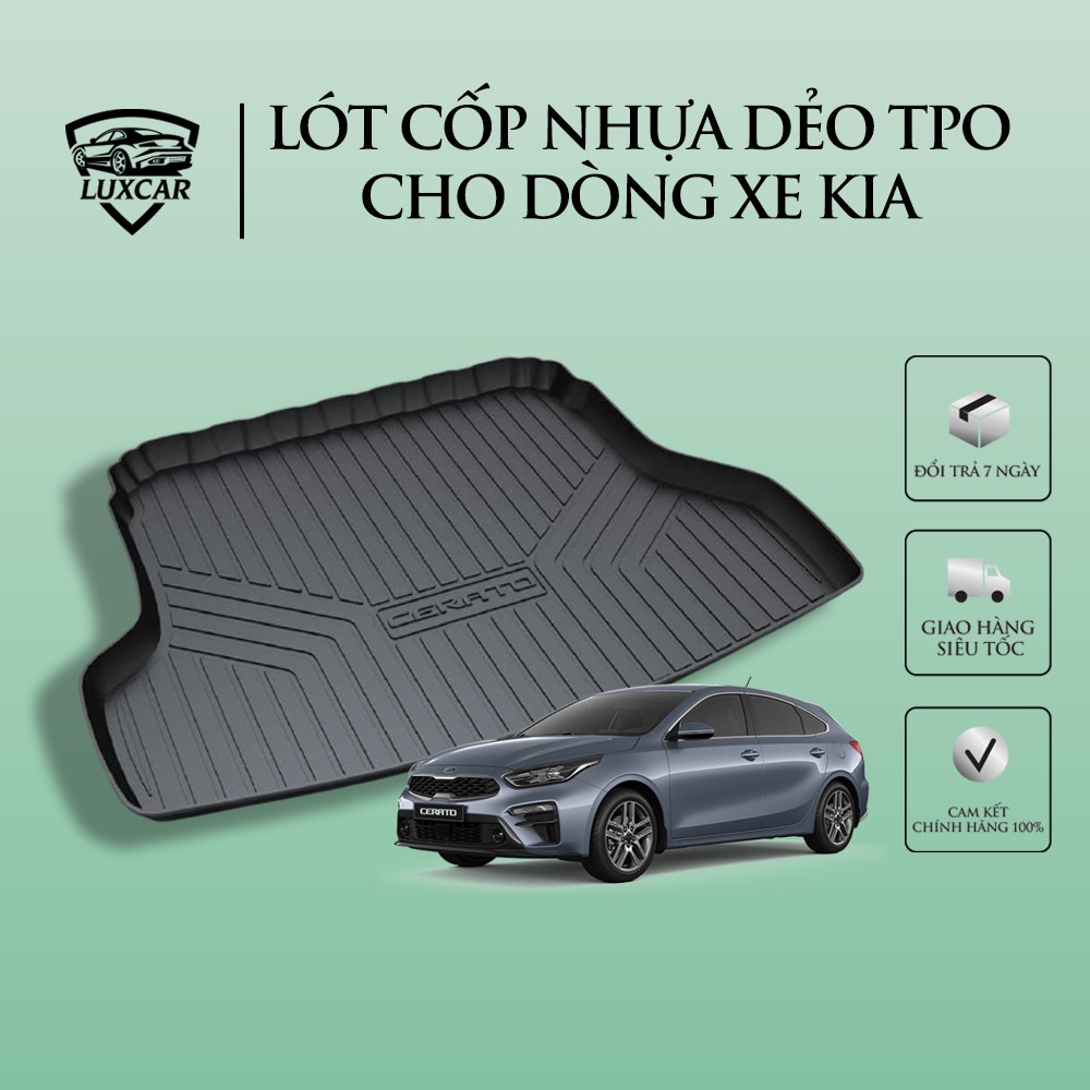 Lót cốp ô tô KIA nhựa dẻo TPO cao cấp LUXCAR | Full các dòng xe của hãng