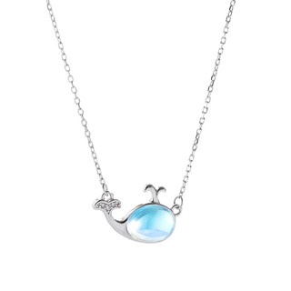 Dây chuyền bạc mẫu cá voi ánh xà cừ dễ thương mẫu mới trend ulzzang hàn quốc 2020 - shop kỳ lân
