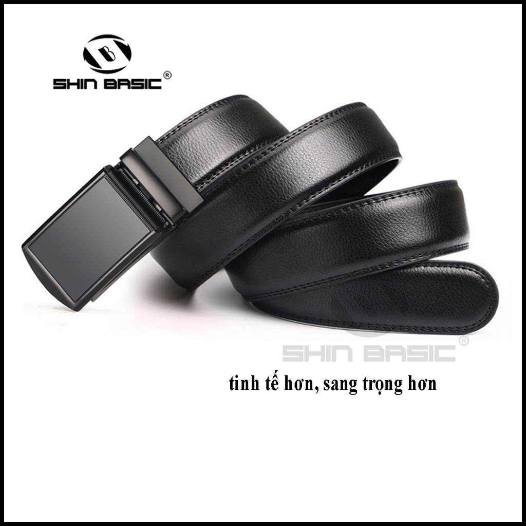 Dây Thắt Lưng, Nịt Nam Da Bò Cao Cấp - ShinBasic, Bảng Khoá Tự Động, Thời Trang Công Sở,  BELTS21BAS13-2