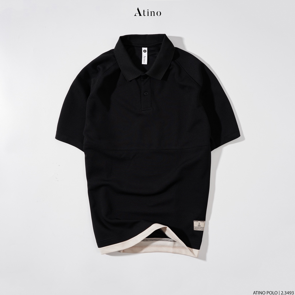 Áo Polo Nam Phối BEIDE ATINO viền cổ thanh lịch vải cá sấu Cotton cao cấp thoáng mát chuẩn form PL2.3493