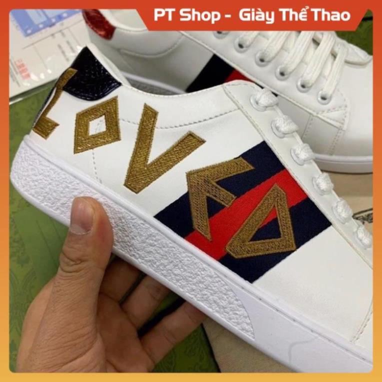 Giày Thể thao nam GC LOVE full box, Giầy Gucci gót tím đỏ full bill box