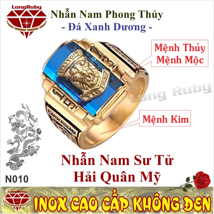 NHẪN SƯ TỬ MẶT ĐÁ ĐỎ