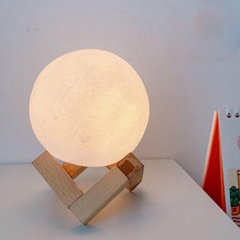 Đèn Ngủ Hình Mặt Trăng Có Giá Đỡ Điện Tử 8cm Trang Trí Nhà Cửa
