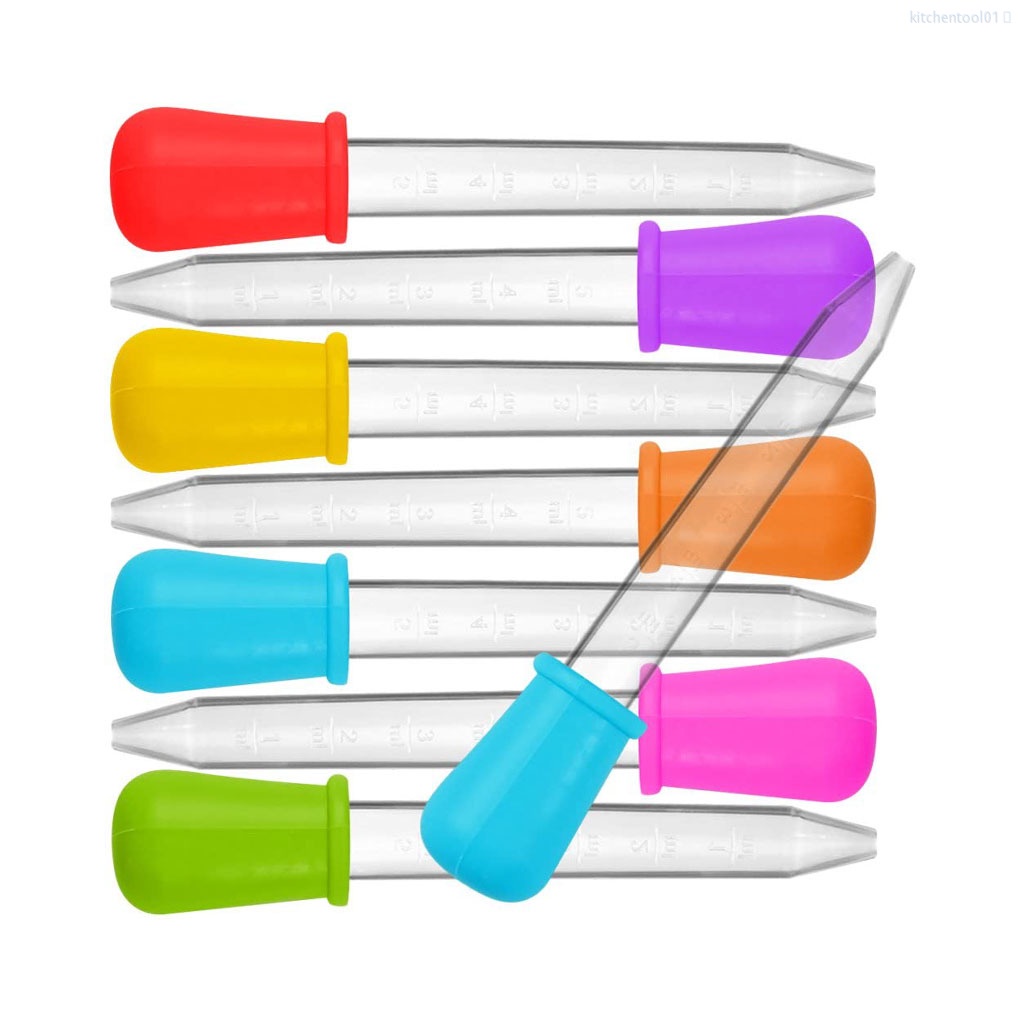 8 ống nhỏ giọt nước bằng miệng silicone có chia độ cho trẻ sơ sinh mới biết đi