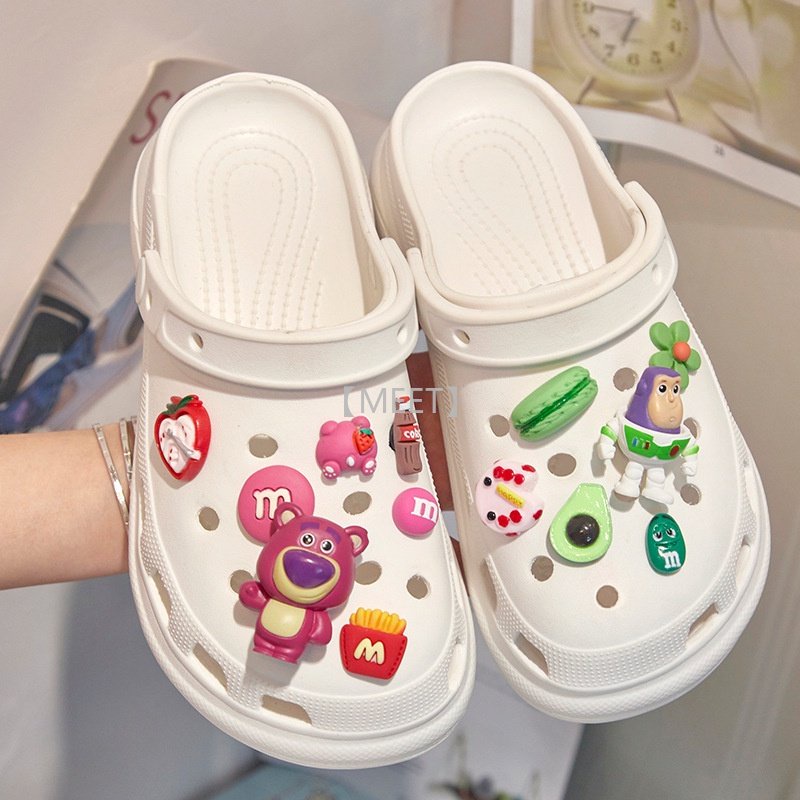 [MEET] Phụ Kiện Khóa Giày Crocs DIY Hình Chú Gấu Hoạt Hình Dễ Thương / Hoa / croc Jobz charm-Buzz Lightyear +