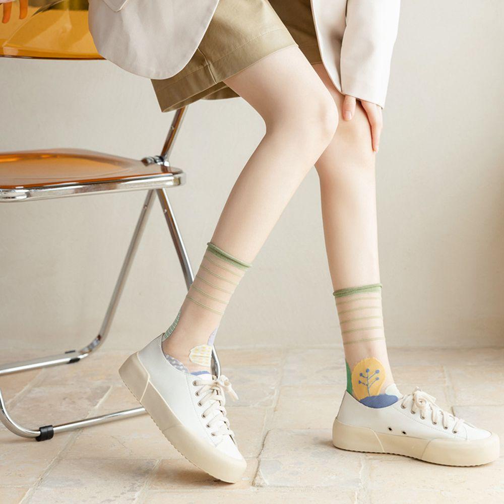 Vớ Nữ In Hình Cây Cối Dễ Thương Thời Trang Mùa Hè VANES1|Tất Lụa