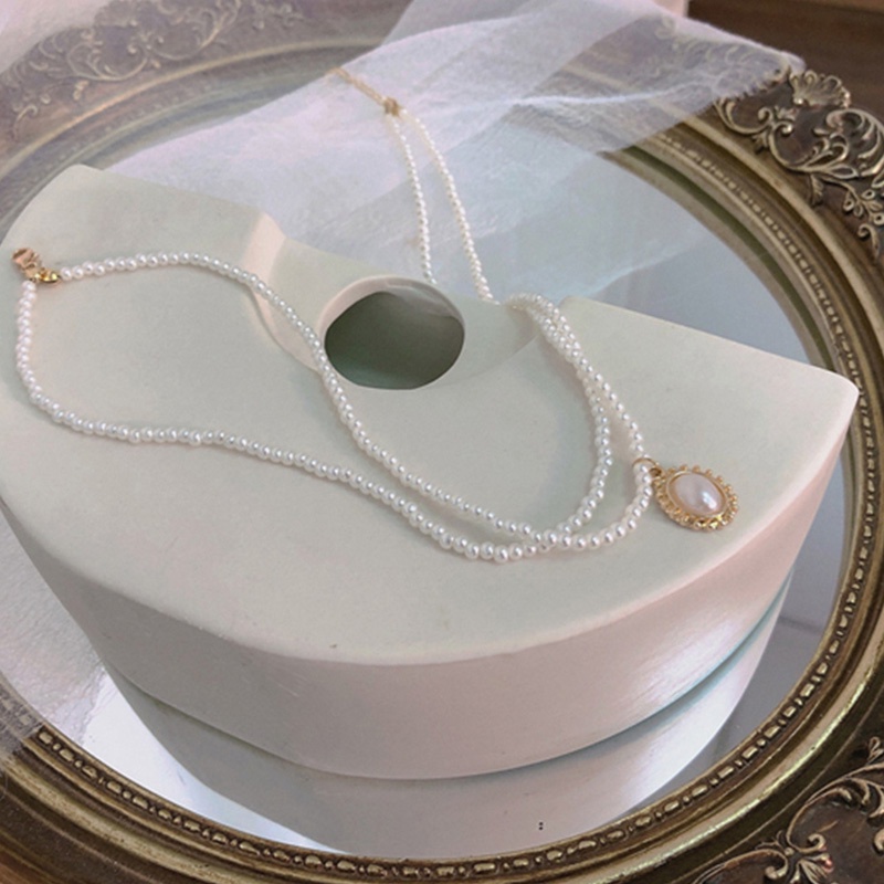 Vòng cổ Hai Lớp Đính Ngọc Trai Thanh Lịch Cho Nữ