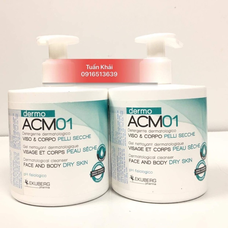DERMO ACM01 - Sữa rửa mặt và thân thể dành cho làn da mỏng manh, nhạy cảm
